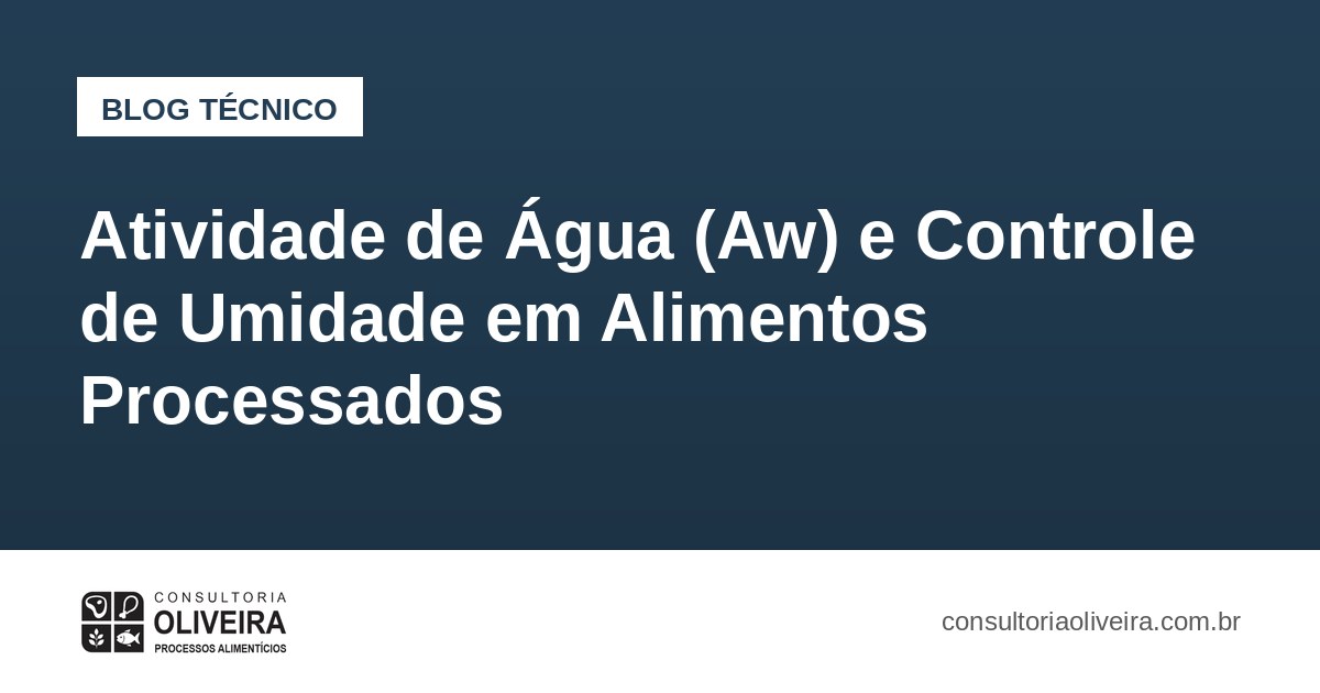 Atividade de Água (Aw) e Controle de Umidade em Alimentos Processados