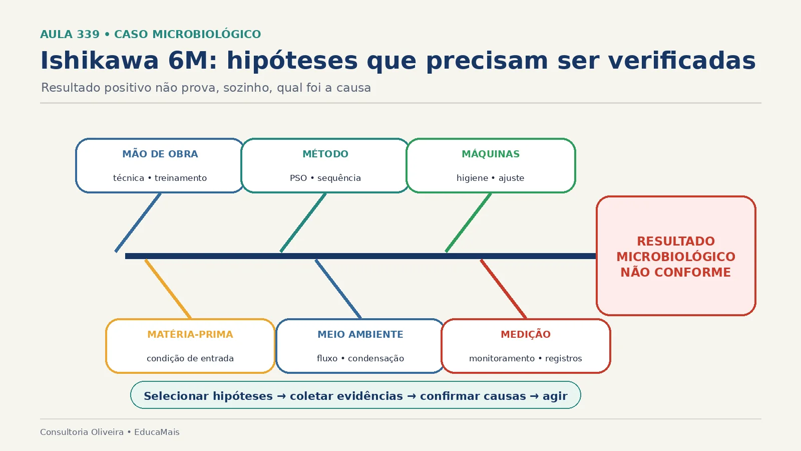 Treinamento Diagrama de Ishikawa (6M) — Análise de Causa na Indústria de Alimentos